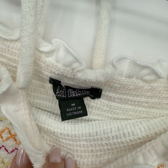 Wild Fable White Terry Cloth Halter Swim Coverup Dress Size Medium Coastal - Picture 6 of 10